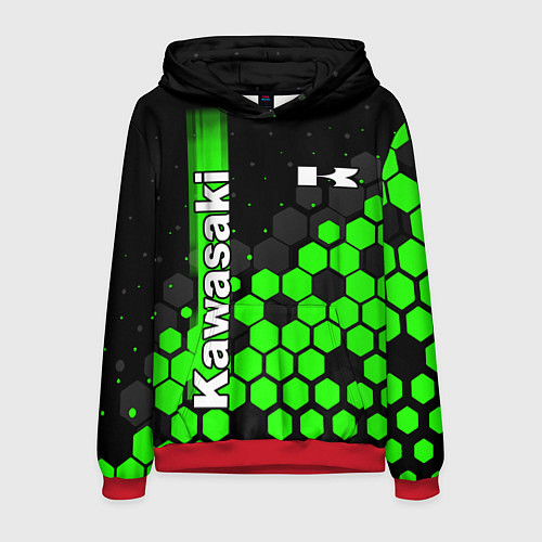 Мужская толстовка KAWASAKI КАВАСАКИ / 3D-Красный – фото 1