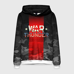 Толстовка-худи мужская WAR THUNDER ВАР ТАНДЕР, цвет: 3D-белый