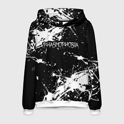 Толстовка-худи мужская Phasmophobia краска, цвет: 3D-белый