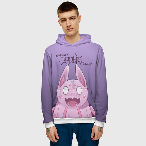 Мужская толстовка Аниме Да, я паук, и что? / 3D-Белый – фото 3