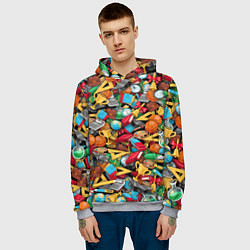 Толстовка-худи мужская Снова в школу, цвет: 3D-меланж — фото 2