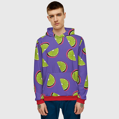 Мужская толстовка Лаймы / 3D-Красный – фото 3