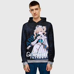 Толстовка-худи мужская Барбара Genshin Impact, цвет: 3D-меланж — фото 2