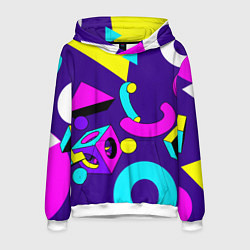 Толстовка-худи мужская Геометрические фигуры, цвет: 3D-белый