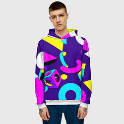 Толстовка-худи мужская Геометрические фигуры, цвет: 3D-белый — фото 2