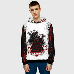 Толстовка-худи мужская VALKNUT RUNES Z, цвет: 3D-черный — фото 2