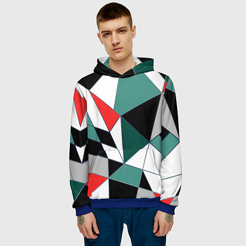 Мужская толстовка Абстрактный геометрический / 3D-Синий – фото 3