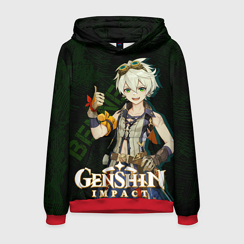 Мужская толстовка Беннетт Genshin Impact / 3D-Красный – фото 1