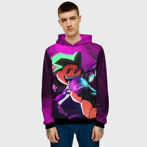 Мужская толстовка Бойфренд Boyfriend FNF / 3D-Черный – фото 3