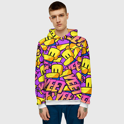 Мужская толстовка ROBLOX РОБЛОКС YEET / 3D-Белый – фото 3