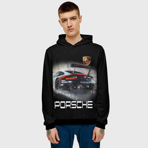 Мужская толстовка PORSHE / 3D-Черный – фото 3