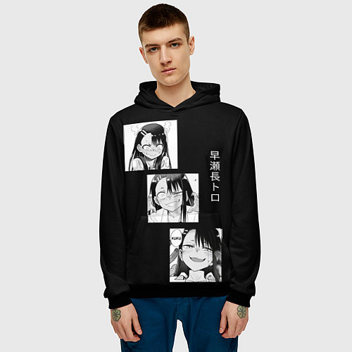 Мужская толстовка Нагаторо Манга / 3D-Черный – фото 3