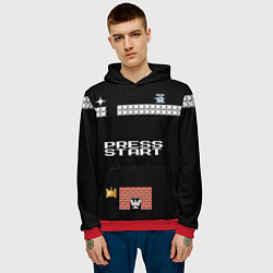 Толстовка-худи мужская Press start, цвет: 3D-красный — фото 2