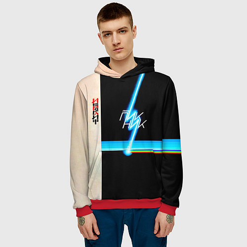 Мужская толстовка ИЕРОГЛИФ группа Пикник / 3D-Красный – фото 3