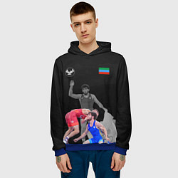 Толстовка-худи мужская Dagestan wrestling Uguev, цвет: 3D-синий — фото 2