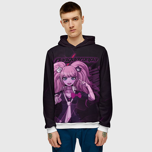 Мужская толстовка Джунко Эношима Данганронпа / 3D-Белый – фото 3