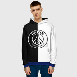 Толстовка-худи мужская ФК ПСЖ PSG BLACK & WHITE, цвет: 3D-синий — фото 2