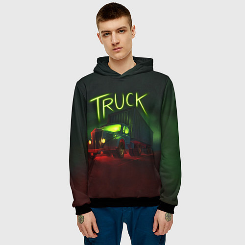 Мужская толстовка Truck neon / 3D-Черный – фото 3