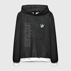 Толстовка-худи мужская BMW LOGO AND INSCRIPTION, цвет: 3D-белый