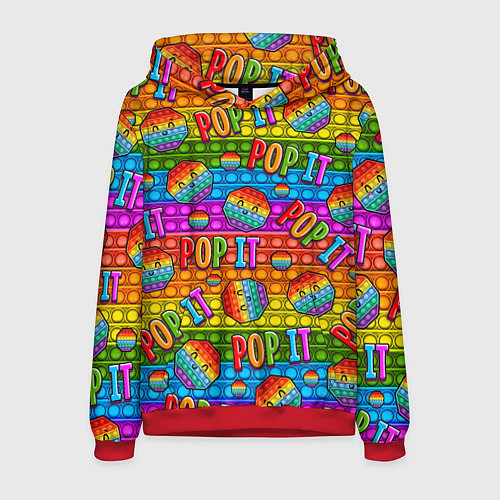Мужская толстовка POP IT SMILE ПОП ИТ ПУПЫРКА / 3D-Красный – фото 1