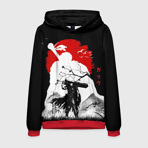 Мужская толстовка Берсерк силуэт Гатса / 3D-Красный – фото 1