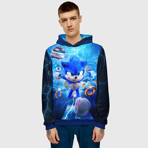 Мужская толстовка SONIC СИНИЙ ЁЖ Z / 3D-Синий – фото 3