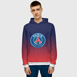 Толстовка-худи мужская PSG ПСЖ PARIS SAINT GERMAIN, цвет: 3D-белый — фото 2
