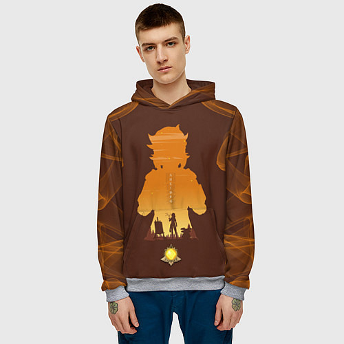 Мужская толстовка АЛЬБЕДО ALBEDO GENSHIN / 3D-Меланж – фото 3