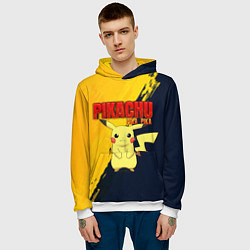 Толстовка-худи мужская PIKACHU PIKA PIKA ПИКАЧУ, цвет: 3D-белый — фото 2