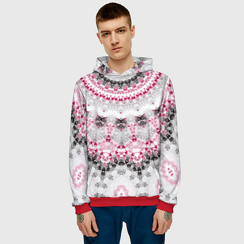 Мужская толстовка Абстрактный современный фон / 3D-Красный – фото 3