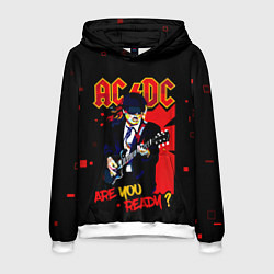 Толстовка-худи мужская ARE YOU REDY? ACDC, цвет: 3D-белый