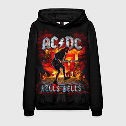 Толстовка-худи мужская ACDC HELLS BELLS, цвет: 3D-черный