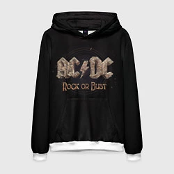 Толстовка-худи мужская ACDC Rock or Bust, цвет: 3D-белый