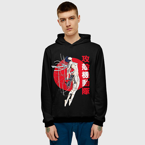 Мужская толстовка Призрак в доспехах / 3D-Черный – фото 3