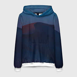 Толстовка-худи мужская Ночная пустыня дюна на рассвете, цвет: 3D-белый