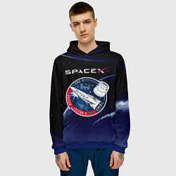 Толстовка-худи мужская Space X, цвет: 3D-синий — фото 2