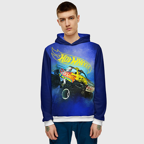 Мужская толстовка Hot Wheels Хот Вилс / 3D-Белый – фото 3