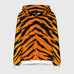 Толстовка-худи мужская Шкура тигра, цвет: 3D-белый