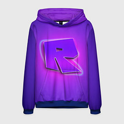 Толстовка-худи мужская ROBLOX NEON LOGO РОБЛОКС, цвет: 3D-синий