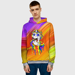 Толстовка-худи мужская Единорог Unicorn Rainbow Z, цвет: 3D-меланж — фото 2