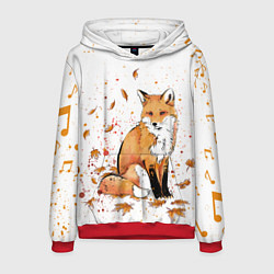 Толстовка-худи мужская ЛИСА В ЛИСТЬЯХ ОСЕННЕЕ НАСТРОЕНИЕ FOX IN THE FORES, цвет: 3D-красный
