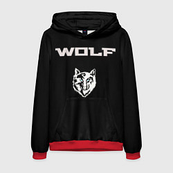 Толстовка-худи мужская Beautiful wolf, цвет: 3D-красный