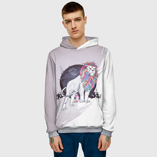 Мужская толстовка Царь единорогов / 3D-Меланж – фото 3