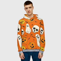 Толстовка-худи мужская УЖАСТИКИ НА ВЯЗАНКЕ, цвет: 3D-меланж — фото 2