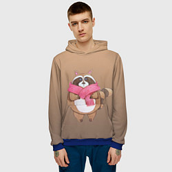 Толстовка-худи мужская Акварельный енотик, цвет: 3D-синий — фото 2