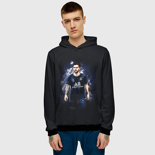 Мужская толстовка Lionel Messi Paris Saint-Germain / 3D-Черный – фото 3