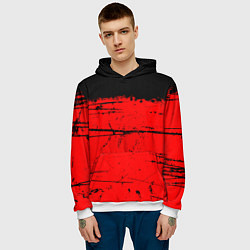 Толстовка-худи мужская КРАСНЫЙ ГРАНЖ RED GRUNGE, цвет: 3D-белый — фото 2