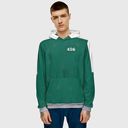 Толстовка-худи мужская Игра в кальмара: Униформа 456, цвет: 3D-меланж — фото 2