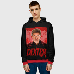 Толстовка-худи мужская Dexter Декстер портрет постер, цвет: 3D-красный — фото 2