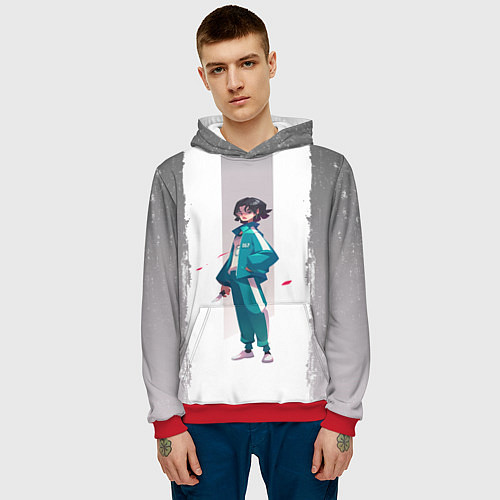 Мужская толстовка 067 Кан Сэ Бёк спина / 3D-Красный – фото 3